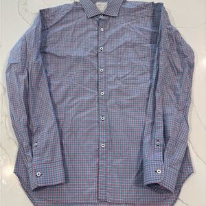 Billy Reid Red and Blue Plaid Button Down Shirt